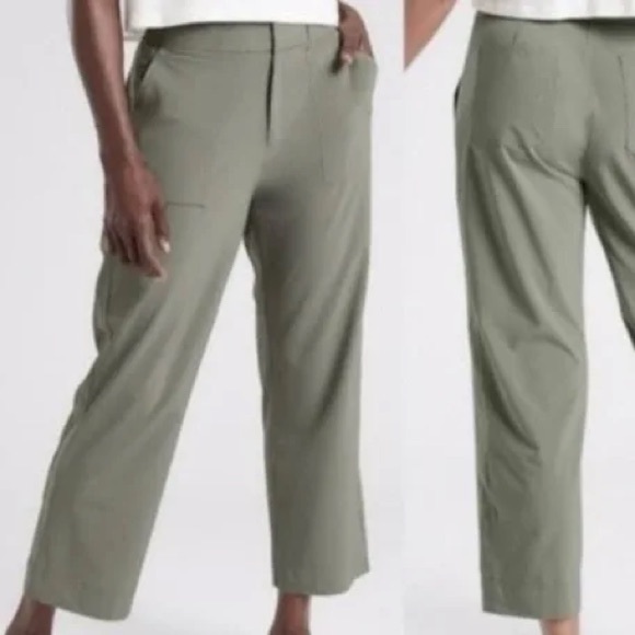 Athleta Pants - Athleta Tribeca Utility Crop pant Laurel Olive Green 10